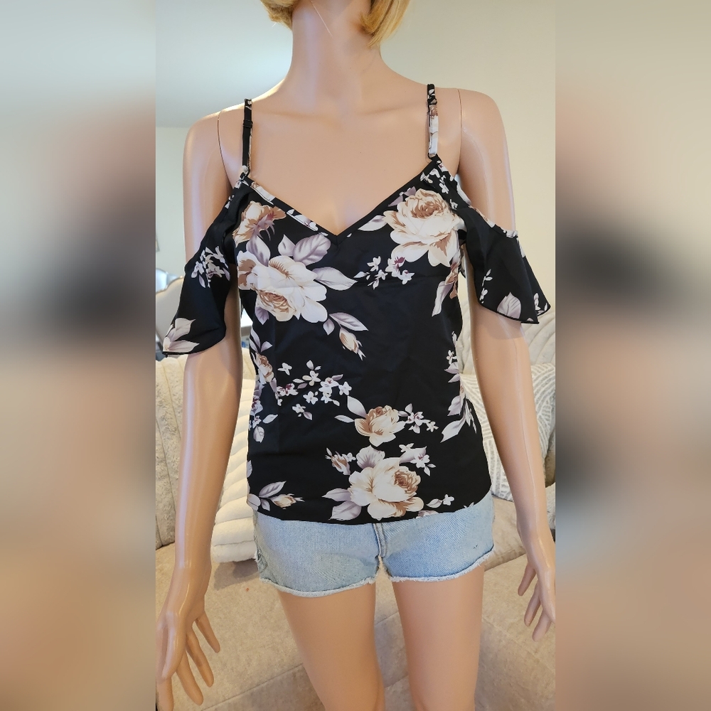black blouse with flowers